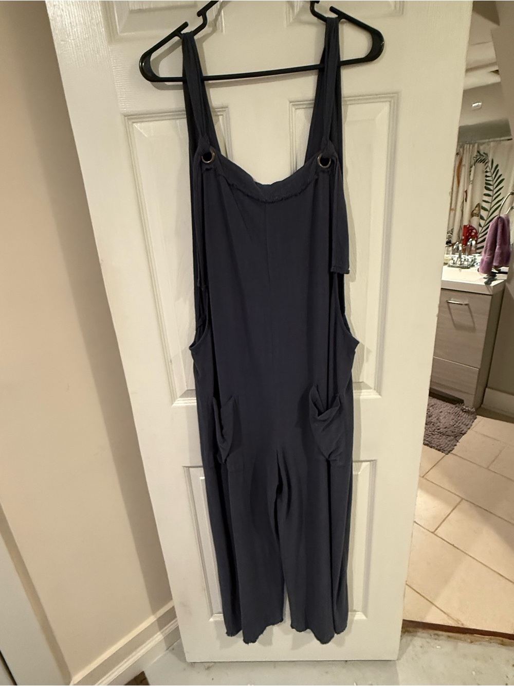 NATURAL LIFE Navy Relaxed-Strap Jumpsuit with Pockets